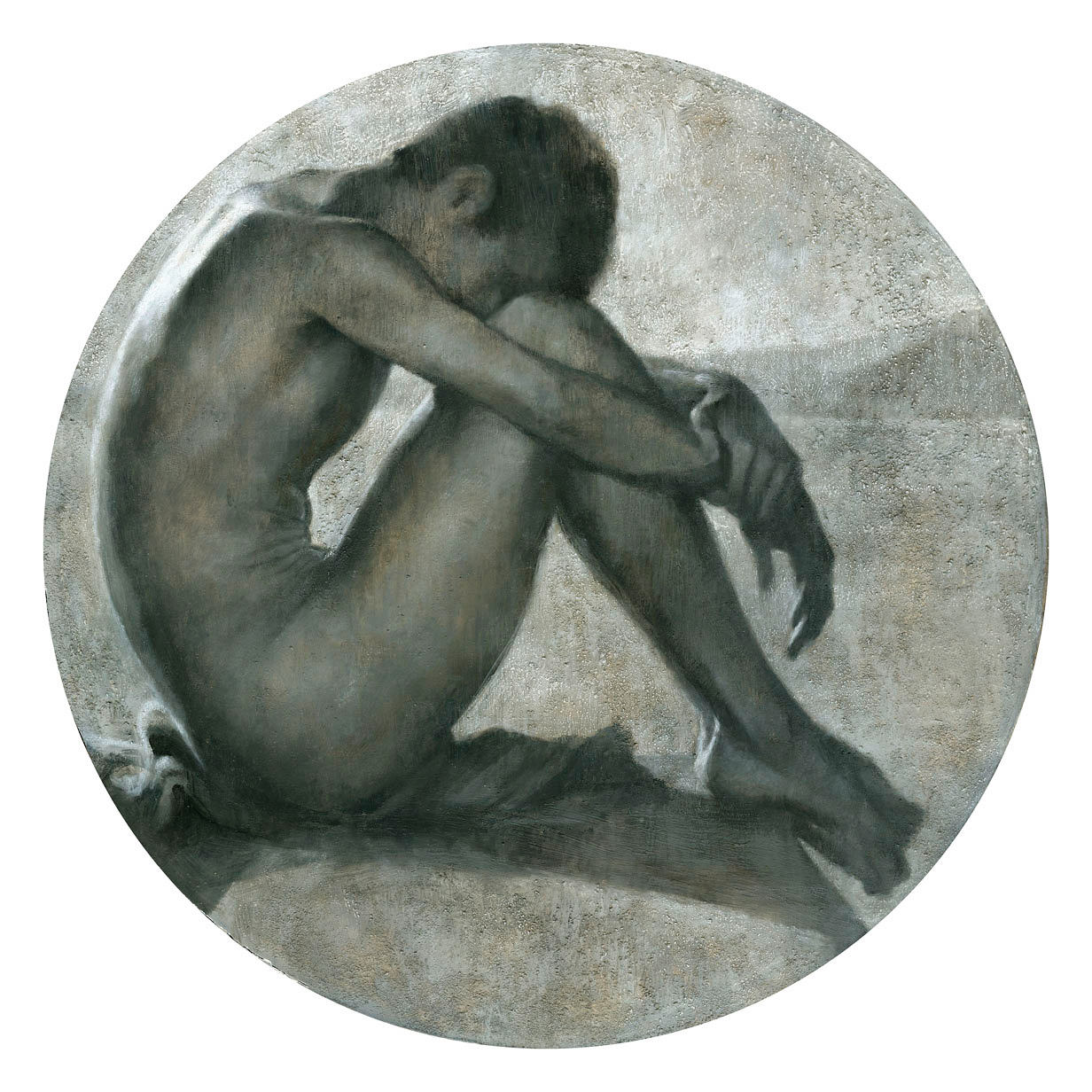Young Man By The Sea Oil, Mixed Media on Panel by Fletcher Sibthorp